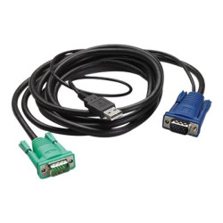 APC - Cavo tastiera / video / mouse (KVM) - USB, HD-15 (VGA) (M) a HD-15 (VGA) (M) - 1.83 m - per P/N: AP5201, AP5202, AP5808, 