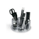 Desk set girevole portatutto - plexiglass - 13 x 16 x 12 cm - accessori inclusi - trasparente - Lebez