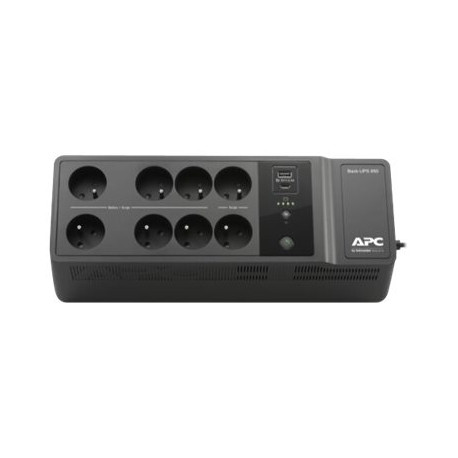 APC Back-UPS BE850G2-FR - UPS - 220/230 V c.a. V - 520 Watt - 850 VA - USB - connettori di uscita 8 - Belgio, Francia - nero