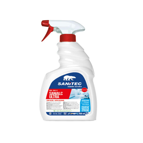 Detergente alcolico Sanialc Ultra - per superfici e tessuti - trigger 750 ml - Sanitec