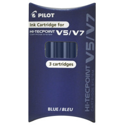 Refill Hi Tecpoint V5/V7 ricaricabile - blu - Pilot - conf. 3 pezzi