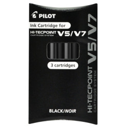 Refill Hi Tecpoint V5/V7 ricaricabile - nero - Pilot - conf. 3 pezzi