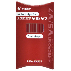 Refill Hi Tecpoint V5/V7 ricaricabile - rosso - Pilot  - conf. 3 pezzi