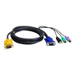 ATEN 2L-5302UP - Cavo tastiera / video / mouse (KVM) - USB, PS/2, HD-15 (VGA) (M) a SPHD a 18 pin (M) - 1.8 m