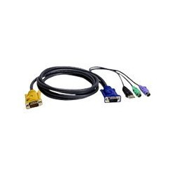 ATEN 2L-5303UP - Cavo tastiera / video / mouse (KVM) - USB, PS/2, HD-15 (VGA) (M) a SPHD a 18 pin (M) - 3 m