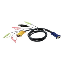 ATEN 2L-5305U - Cavi tastiera / video / mouse / audio - 15 pin D-Sub (DB-15), mini-jack (M) a USB, HD-15 (VGA), mini-jack (M) -