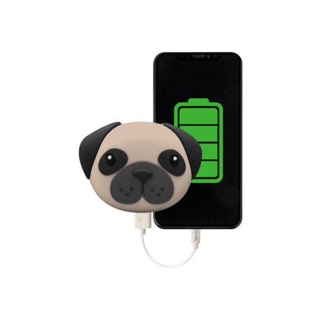Celly Dogs Pug - Powerbank - 2600 mAh - 9.62 Wh - 1 A (USB) - marrone