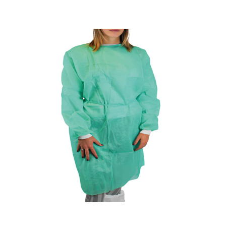 Camice monouso Visitor 30 - taglia unica - PLP - verde - Worker
