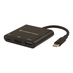 Conceptronic - Adattatore video - USB-C maschio a HDMI, USB Tipo A, USB-C femmina - supporto 4K