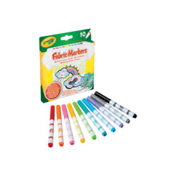Crayola - Marcatore - permanente - per tessuto - colori assortiti - fine (pacchetto di 10)