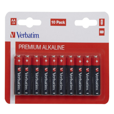 Pila stilo AA - 1,5V - alcaline - 49875 - Verbatim - blister 10 pezzi