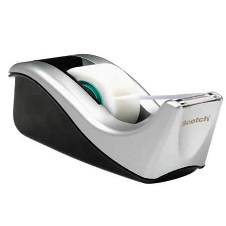 Dispenser C60 - per nastri 33 m - 4 rotoli Scotch Magic 810 inclusi - nero/argento - Scotch