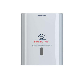 Dispenser carta igienica Defend Tech - interfogliata - 26,5 x 16,5 x 13,5 cm - bianco - Papernet