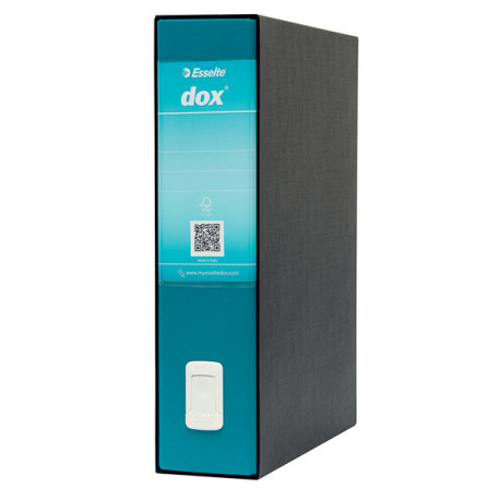 Registratore Dox 2 - dorso 8 cm - protocollo 23 x 34 cm - verde mare - Esselte Dox