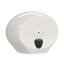 Dispenser carta igienica Woodplastic rotolo Mini Jumbo plus - 27,3 x 12,8 x 27 cm - rotolo diametro 23 cm - bianco - Mar Plast
