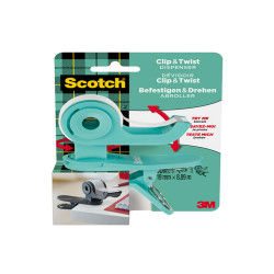 Dispenser Clip & Twist - per nastri 33 m - rotolo da 1,9 cm x 9,8 m incluso - grigio - Scotch