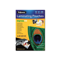 Fellowes Laminating Pouches - 100 micron - confezione da 100 - 216 x 303 mm rivestimento di plastificazione