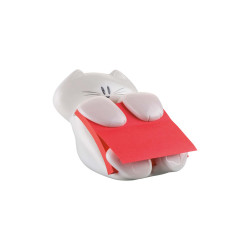 Dispenser gatto bianco + ricarica Post-it Super Sticky Z Notes rosso rubino - CAT-330 - 76 x 76 mm - 90 fogli - Post-it