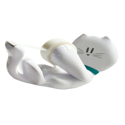 Dispenser Kitty - per nastri 33 m - 1 rotolo Scotch Magic 810 incluso - bianco - Scotch