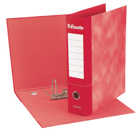 Registratore Essentials G75 - dorso 8 cm - protocollo 23 x 33 cm - rosso - Esselte