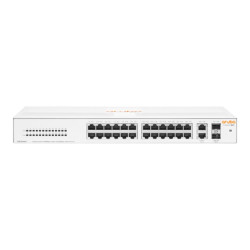 HPE Aruba Instant On 1430 26G 2SFP Switch - Switch - unmanaged - 26 x 10/100/1000 + 2 x 100/1000 SFP - desktop, montabile su ra