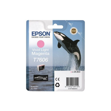 Epson T7606 - 25.9 ml - magenta chiaro Vivid - originale - blister - cartuccia d'inchiostro - per SureColor SC-P600