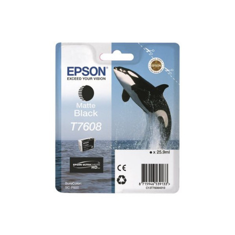 Epson T7608 - 25.9 ml - nero opaco - originale - blister - cartuccia d'inchiostro - per SureColor SC-P600