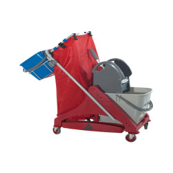 Carrello per pulizie QO-Kart Multi Due - salvaspazio - 25 L - 42 x 101 x 108 cm - Taxon