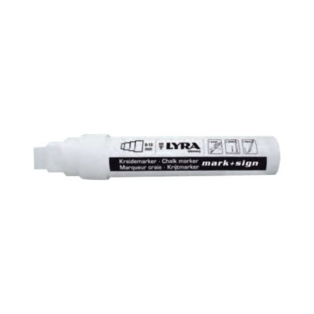 LYRA mark+ sign - Marcatore - bianco - liquid chalk - 12 mm (pacchetto di 6)