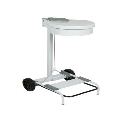 Carrello portasacco - 54,6x60xH94cm - con ruote - 110L - acciaio - bianco - Stilcasa
