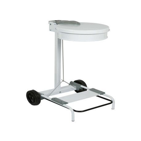 Carrello portasacco - 54,6x60xH94cm - con ruote - 110L - acciaio - bianco - Stilcasa