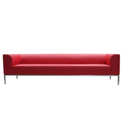 Divanetto Diwa DW3 - 3 posti - con braccioli inclusi - rosso - Unisit