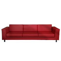 Divanetto Erica EK3 - 3 posti - con braccioli inclusi - rosso - Unisit