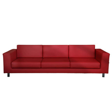 Divanetto Erica EK3 - 3 posti - con braccioli inclusi - rosso - Unisit