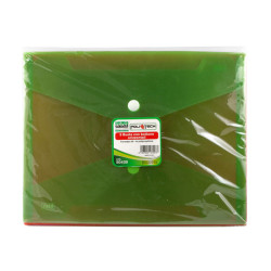 Busta con bottone - 24 x 18,5 cm - PP - colori assortiti fluo - Lebez - conf. 5 pezzi