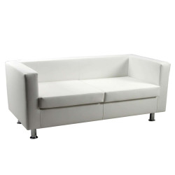 Divanetto Pragma PR2 - 2 posti - con braccioli inclusi - similpelle - bianco - Unisit