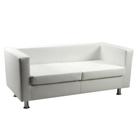 Divanetto Pragma PR2 - 2 posti - con braccioli inclusi - similpelle - bianco - Unisit