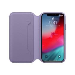 Apple Smart - Flip cover per cellulare - pelle - lilla - per iPhone XS