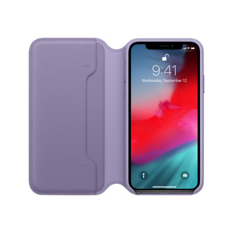 Apple Smart - Flip cover per cellulare - pelle - lilla - per iPhone XS