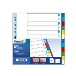 Divisori Neutri a 12  tacche - PP - A4 - colori assortiti - Favorit