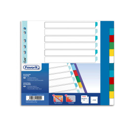 Divisori Neutri a 12  tacche - PP - A4 maxi - colori assortiti - Favorit