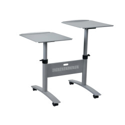Carrello Twin - per proiettori multimediali - 2 ripiani - con ruote - 86 x 60 x 120 cm - grigio - Nobo