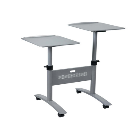 Carrello Twin - per proiettori multimediali - 2 ripiani - con ruote - 86 x 60 x 120 cm - grigio - Nobo