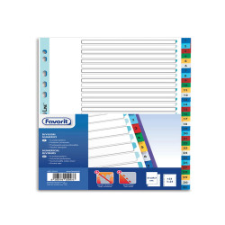 Divisori numerici 31 tacche - A4 - PP - colori assortiti - Favorit