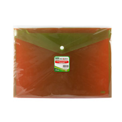 Busta con bottone - 33,5 x 23.5 cm - PP - colori assortiti fluo - Lebez - conf. 3 pezzi