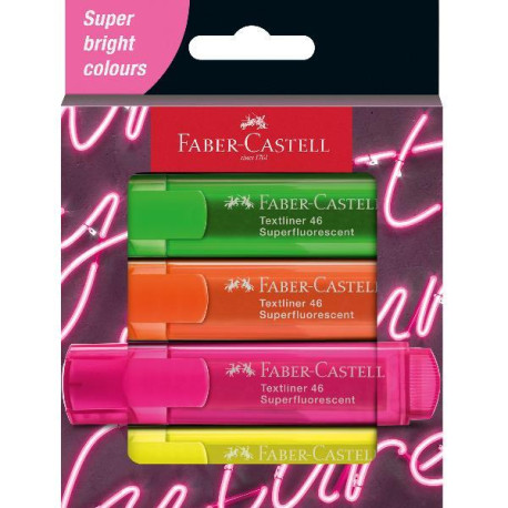 Faber Castel TEXTLINER 46 NEON - Confezione da 4