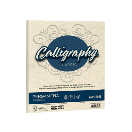 Carta Calligraphy Pergamena - A3 - 190 gr - naturale 06 - Favini - conf. 250 fogli