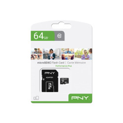 PNY Performance Plus - Scheda di memoria flash - 64 GB - Class 10 - microSDXC