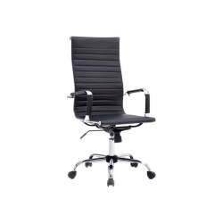 equip - Sedia - ergonomico - schienale alto - braccioli - inclinazione - girevole - cromo, cuoio con rivestimento PU - nero