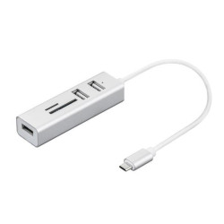 HUB - HUB 3PORTS USB 2.0 TO TYPE C + TFSD READER